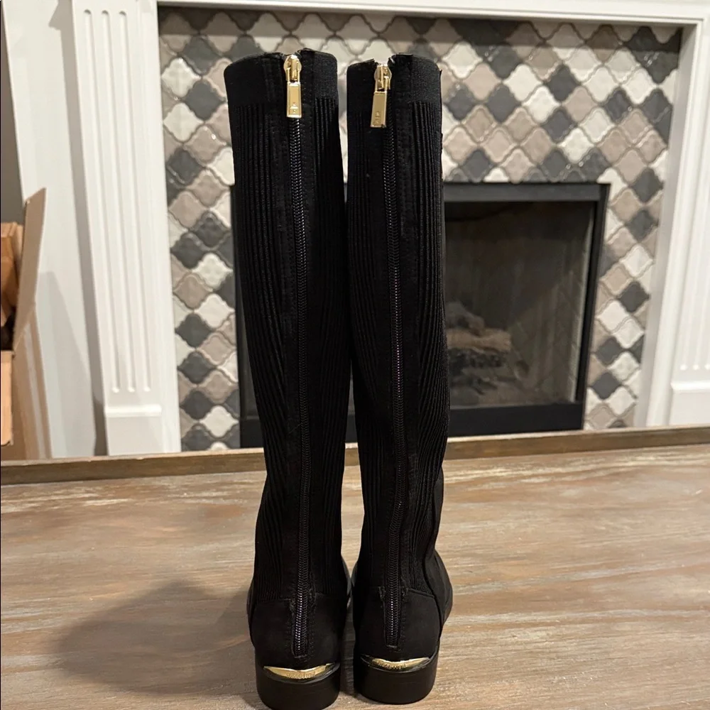 Kenneth Cole Wind Stretch Riding‎ Boots Black Suede Size 5 Classic Tall Boot